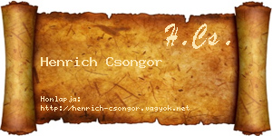 Henrich Csongor névjegykártya